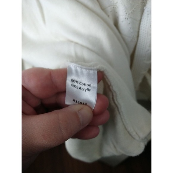 Koret Cream 3/4 Sleeve Geometric Knit Open Cardigan. Size 3X - Picture 8 of 10